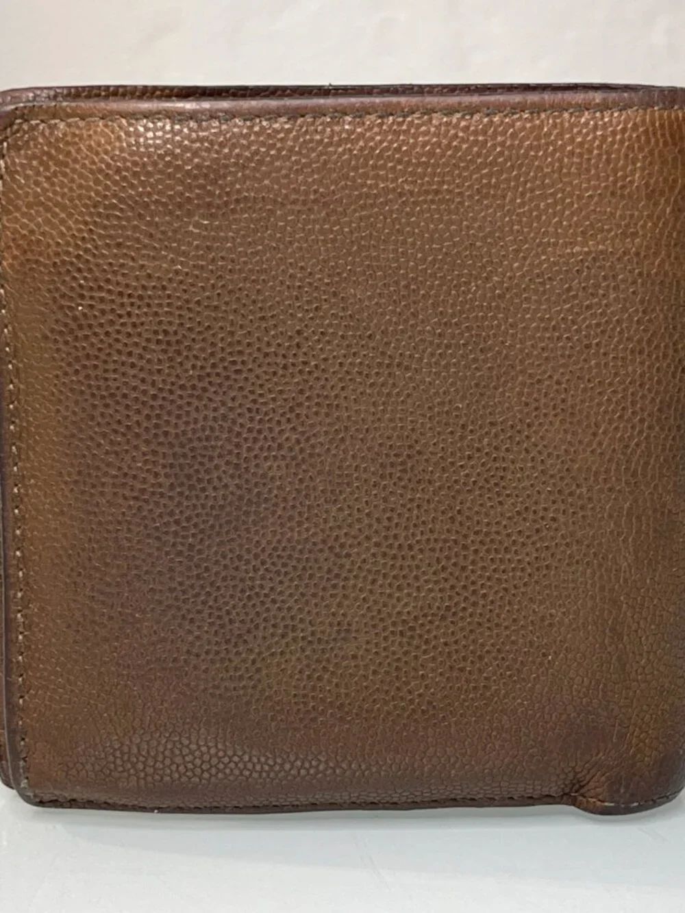 Cartier Brown Leather Santos de Cartier Bifold Wallet Genuine